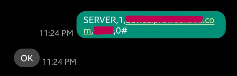 اكواد جهاز GT06N SMS Commands 1 رد تفعيل جهاز تتبع GT06N على أمر السيرفر