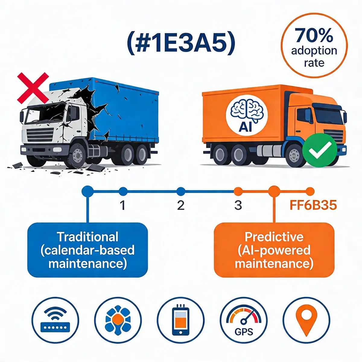 صيانة الأسطيل التنبؤية بالذكاء الاصطناعي الصيانة التنبؤية بالذكاء الاصطناعي - مقارنة بين الصيانة التقليدية والصيانة الذكية مع أجهزة تتبع المركبات