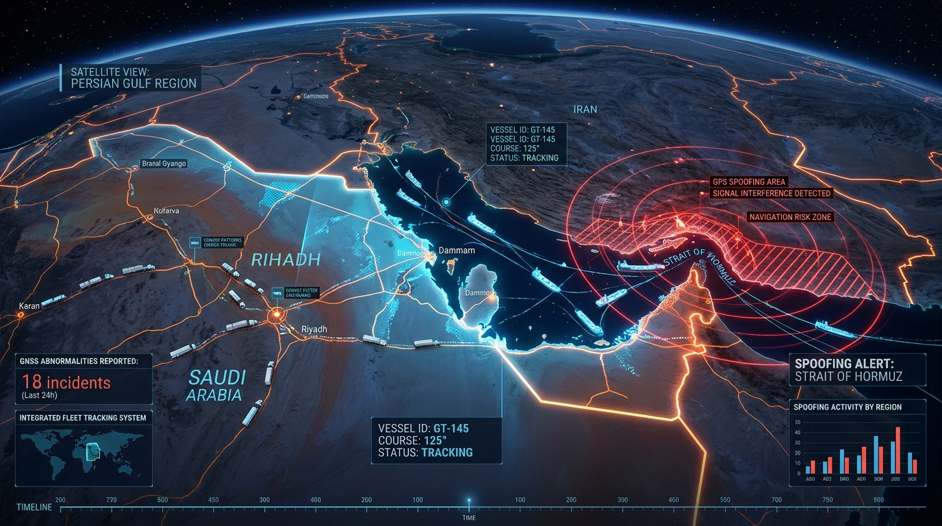 كشف تزوير إشارات GPS: جهاز Oak Ridge يحمي الأساطيل 2026 3 تهديد تزوير إشارات GPS لأساطيل الخليج العربي