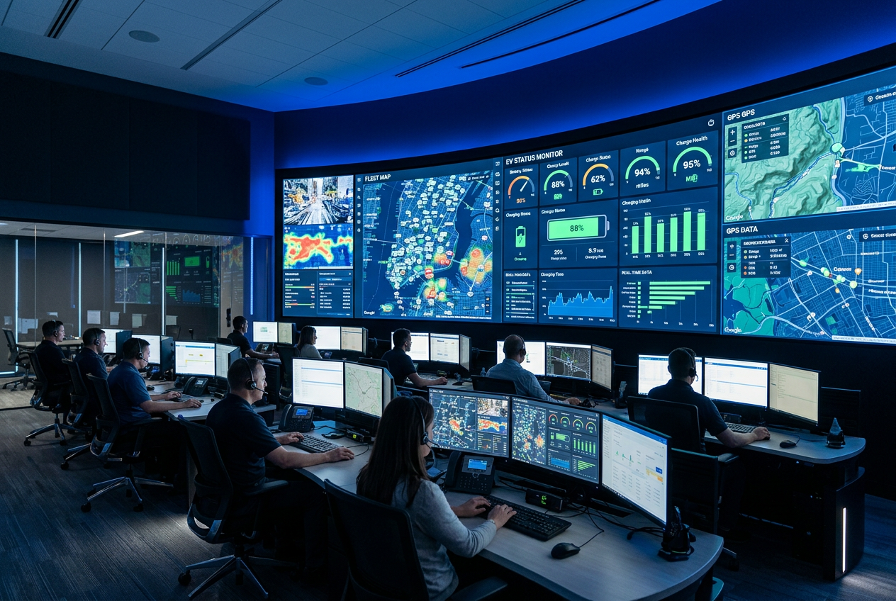 تتبع المركبات الكهربائية: Geotab تضم Polestar لشبكتها 2026 3 تتبع المركبات الكهربائية: غرفة تحكم تيليماتيكس لمراقبة الأساطيل