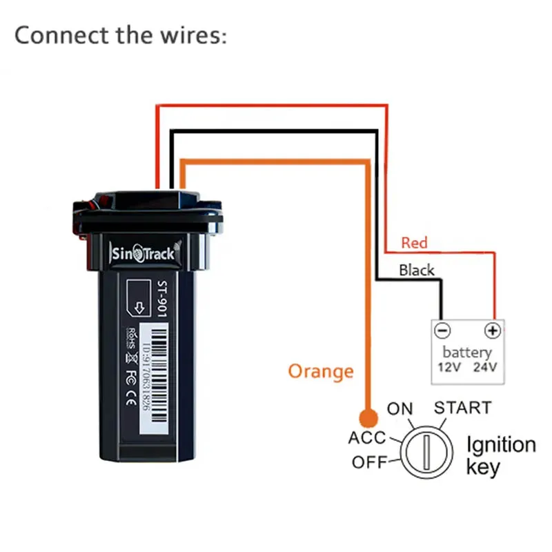 تفعيل جهاز ST-901 GPS Tracker 1 ST901 wire connection