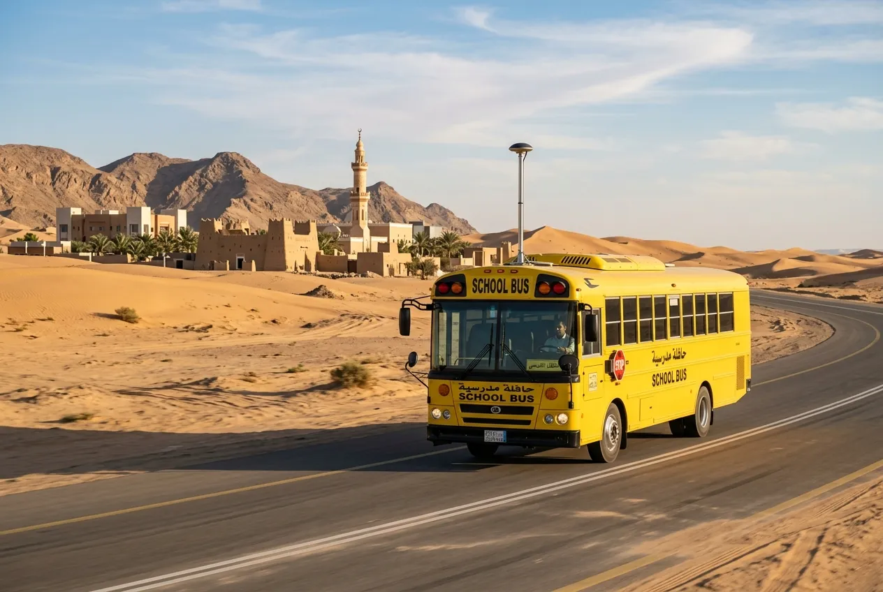 حافلة نقل تعليمي GPS حافلة نقل تعليمي مجهزة بنظام تتبع GPS في السعودية