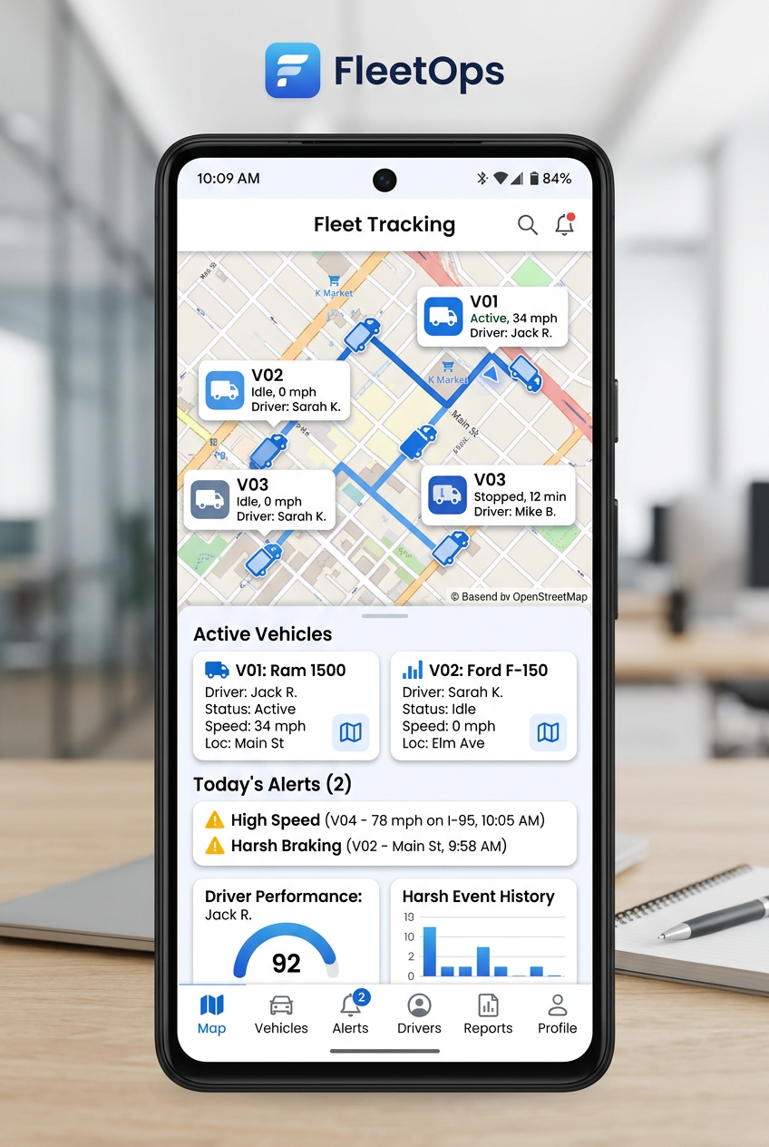 منصة TrackSolid Pro: ذكاء الأسطول من Jimi IoT 2026 2 تطبيق TrackSolid Pro لإدارة الأساطيل عبر الهاتف