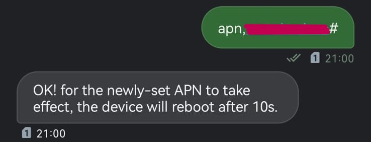 الرد على أمر APN عند تفعيل جهاز تتبع GT06N