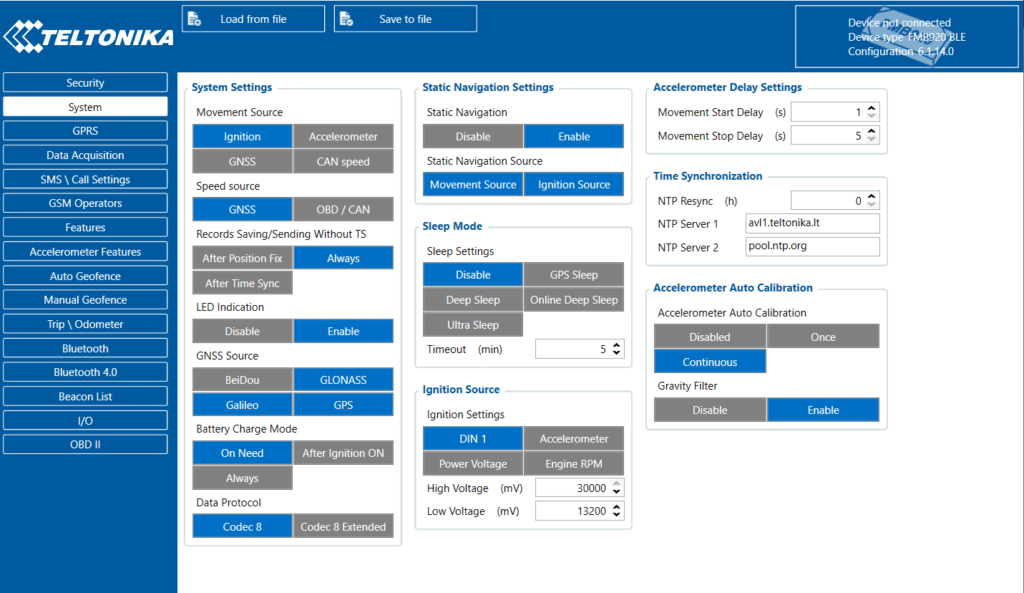 FMB920 SMS Commands : System Parameters