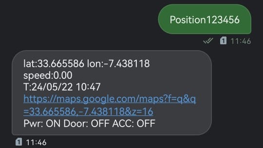Tk311 gps tracker position SMS command